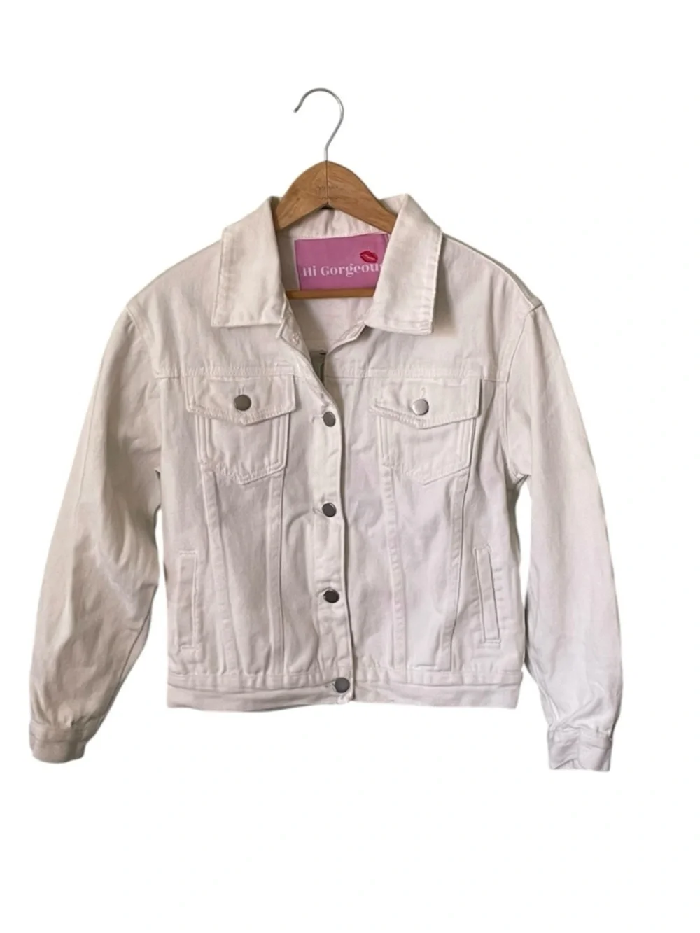 Tennessee Star Cutout White Denim Jean Jacket NEW Size Small